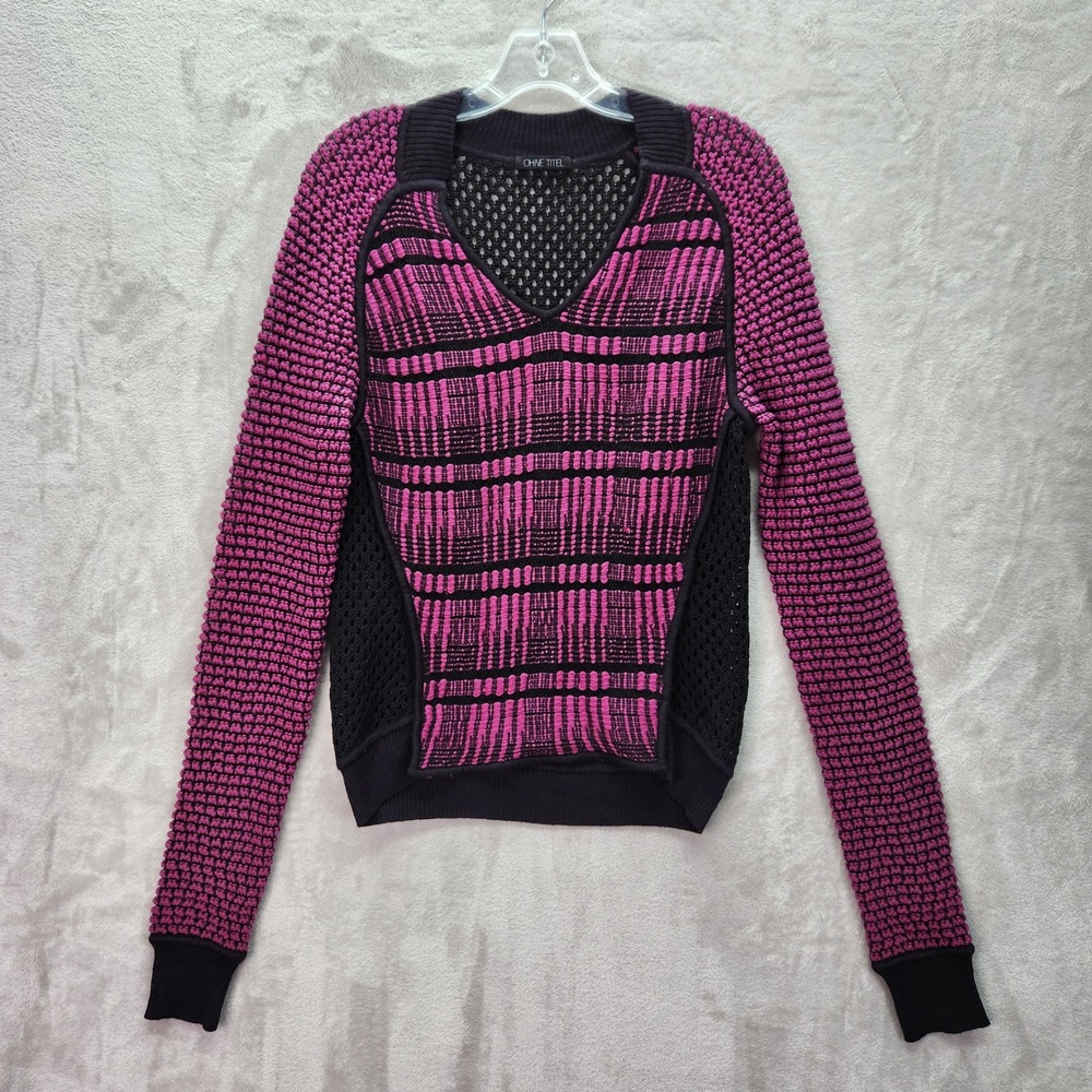 Ohne Titel Sweater Womens Medium Textured Knit Pullover Geometric Modern